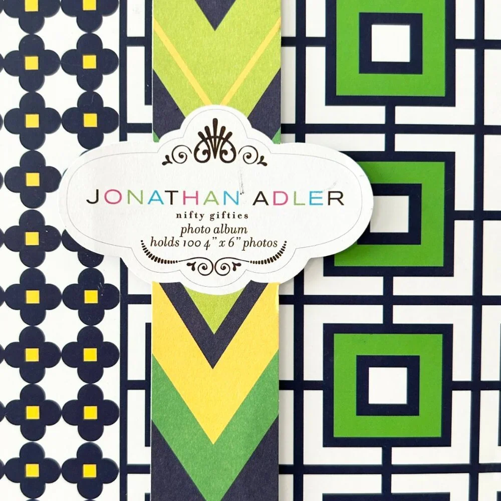 JONATHAN ADLER Photo Album 100 Pictures Geometric Groovy Green Blue Yellow NEW